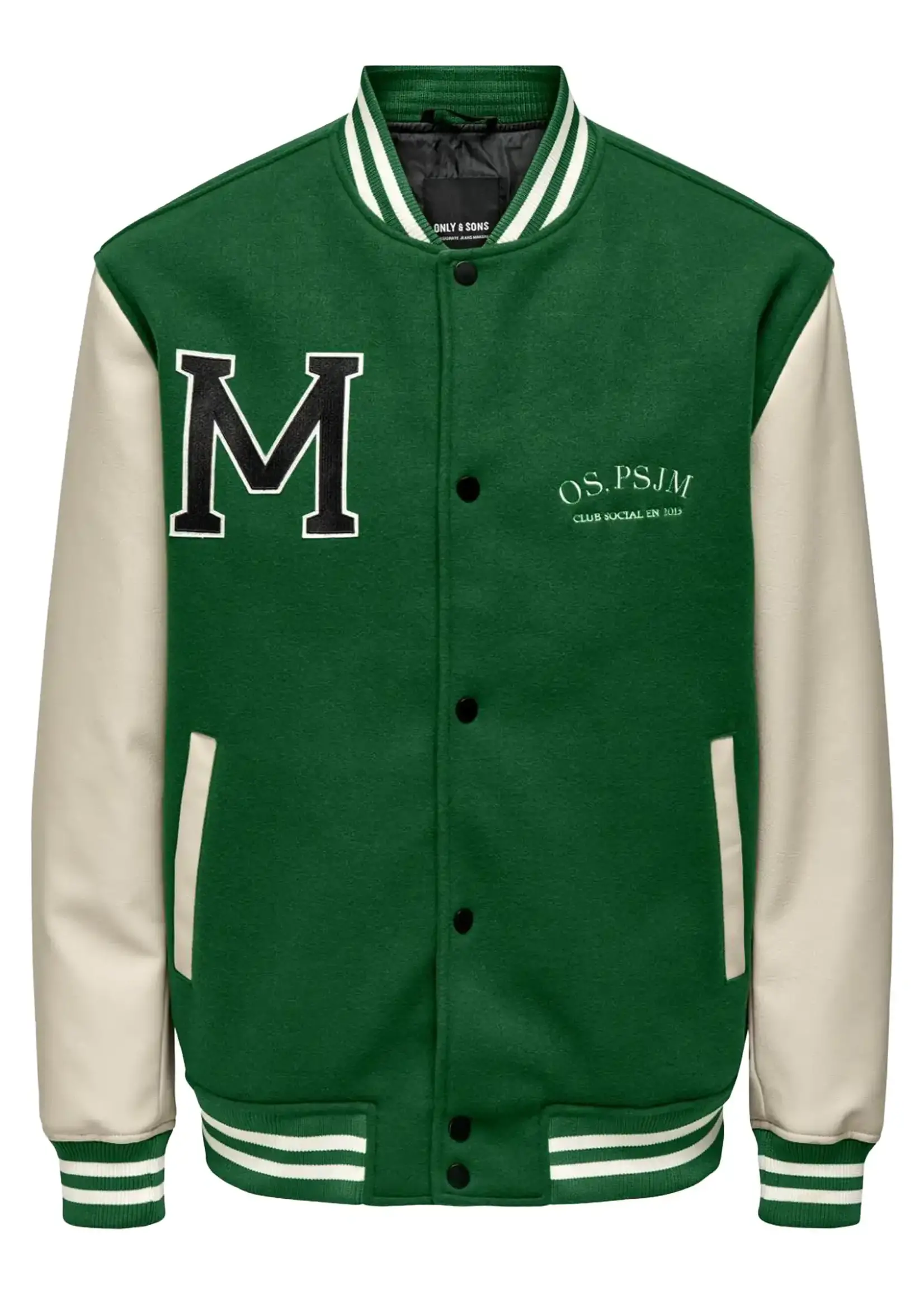 Only & Sons Only & Sons Jay Varsity Jacket Green