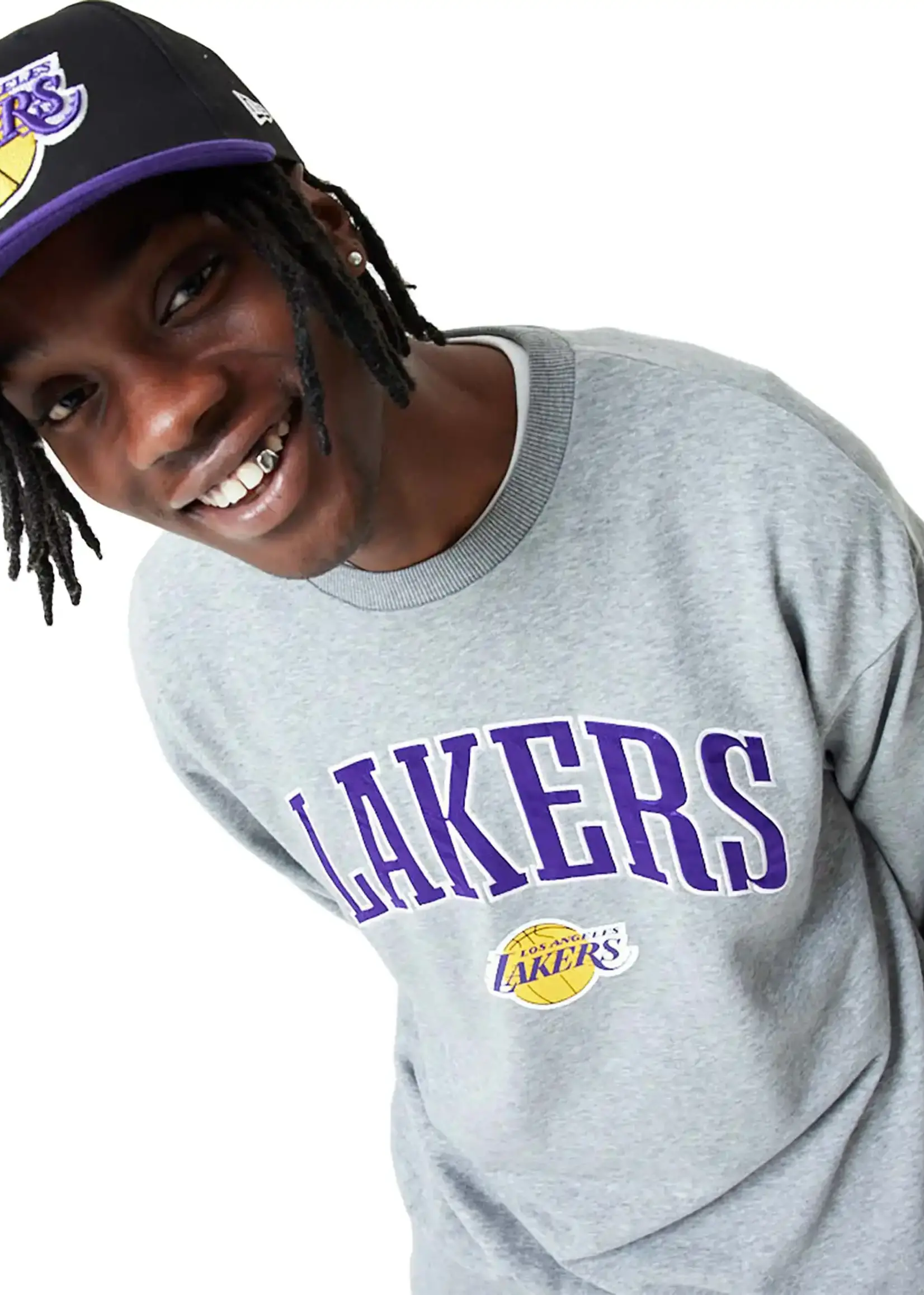 New Era Los Angeles Lakers NBA Applique Crewneck Grey