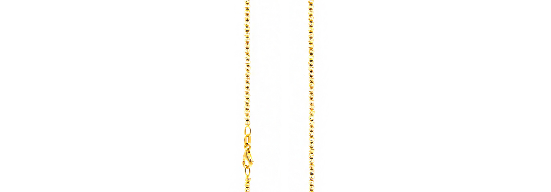 Ketting balletjes diamond cut rosé