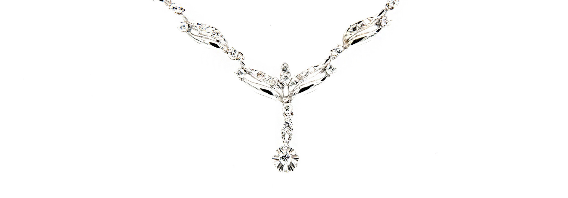 Ketting witgoud met diamantjes