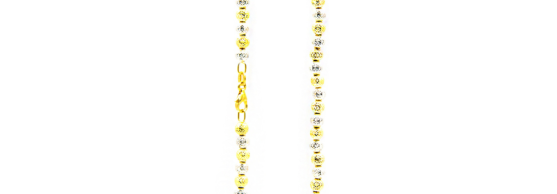 Ketting met gefacetteerde bolletjes bicolor