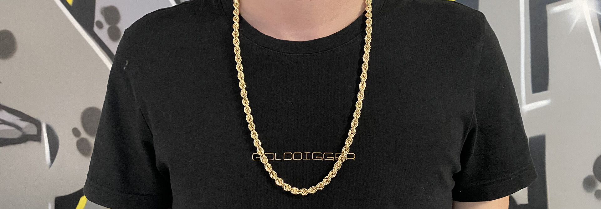 Rope chain Nederlands goud 7 mm