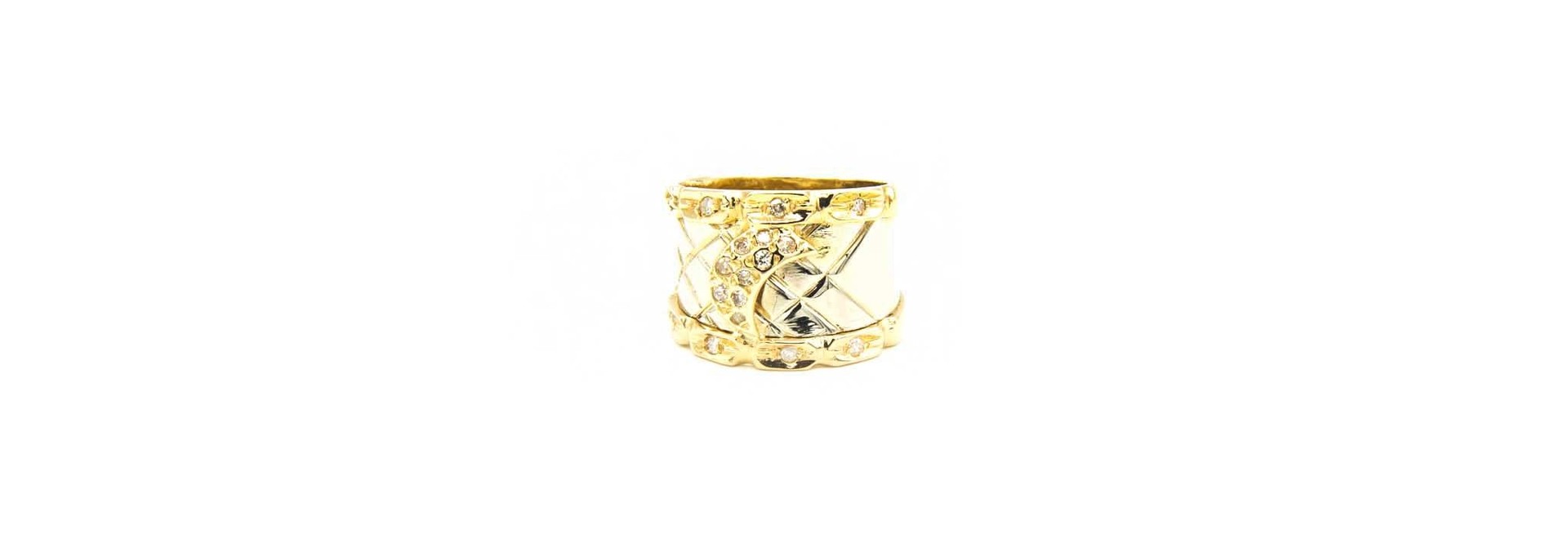 Ring bicolor maantje met diamant