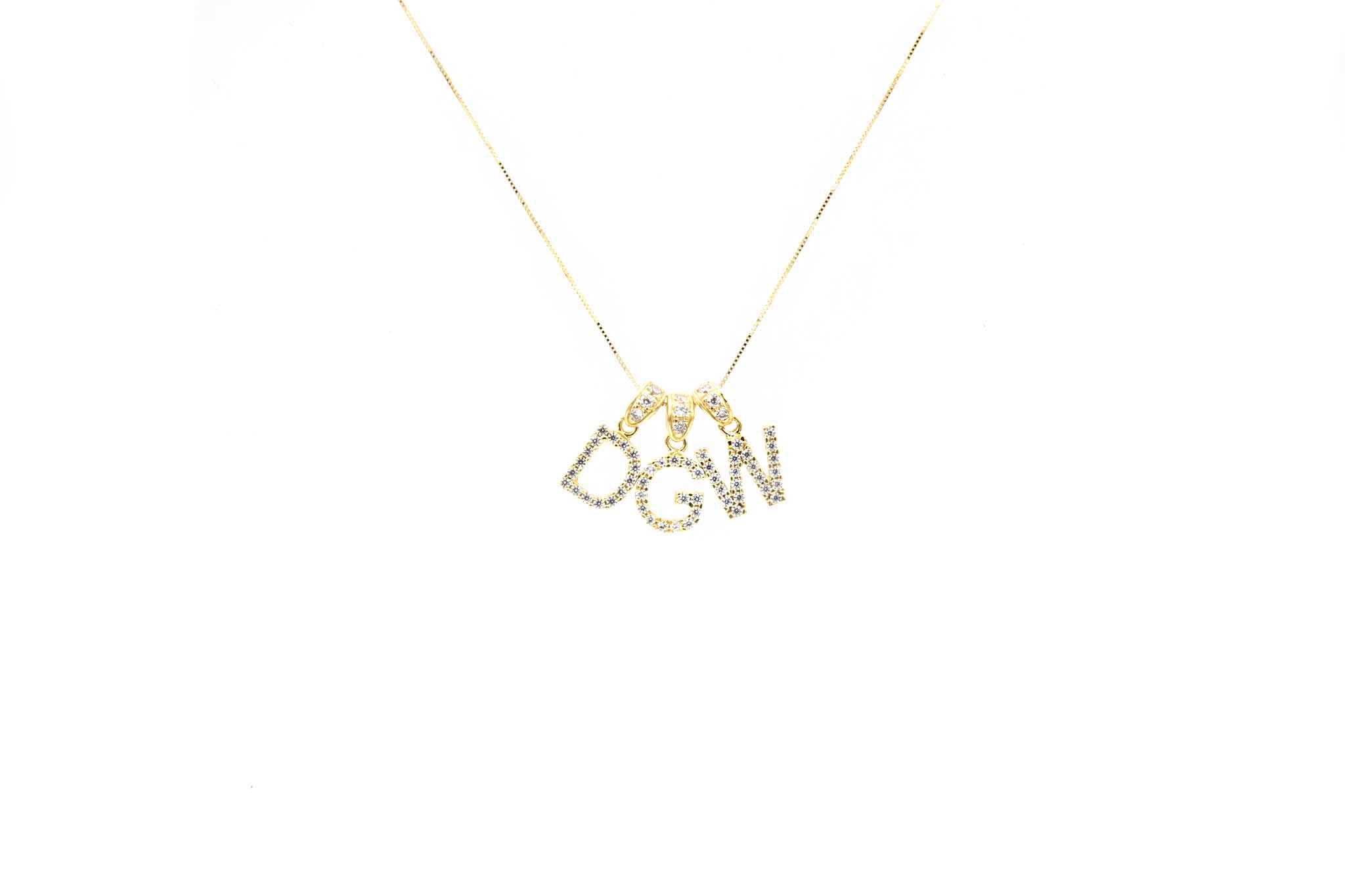 Hanger letter ingelegd met zirkonia's - De Goud Winkel