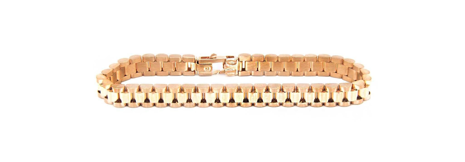 Armband flexibele Roleksschakel rosegoud