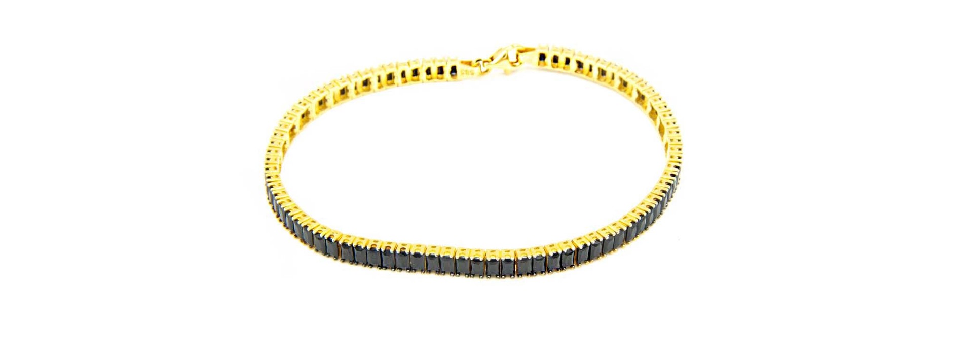 Armband tennisband met zwarte zirkonia's