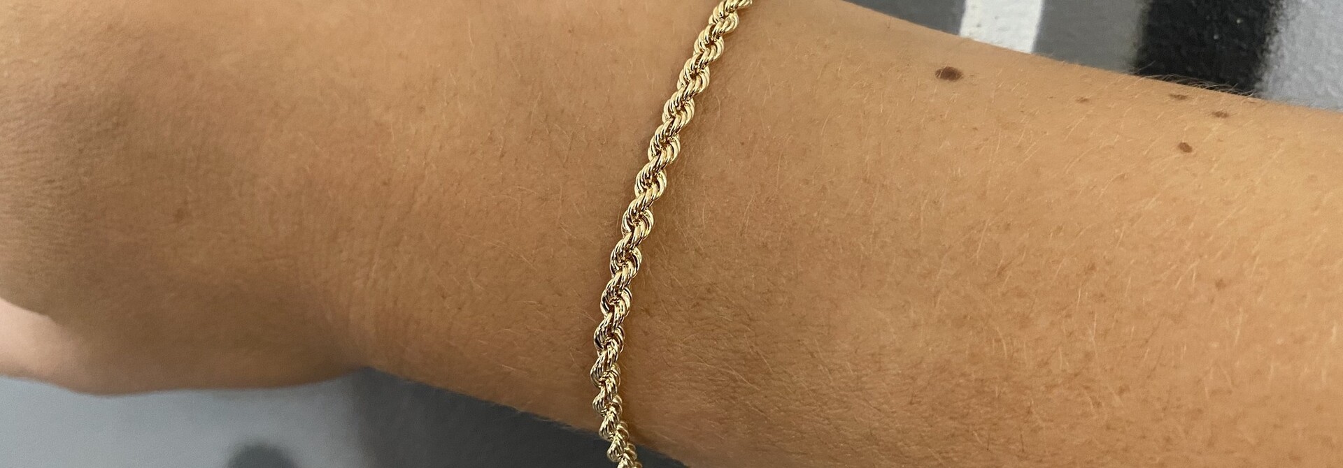 Rope armband Nederlands goud 3.5 mm