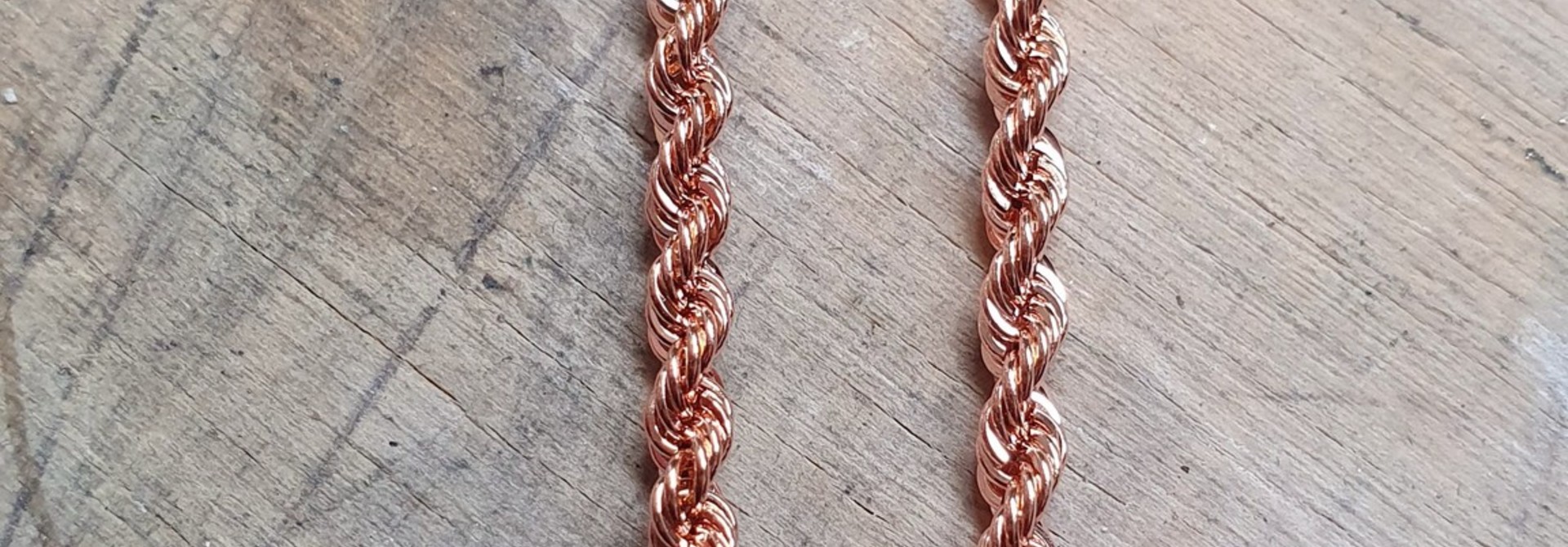 Rope chain roségoud 14kt 2mm