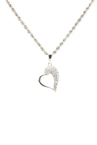 "Owen" hanger hartje witgoud