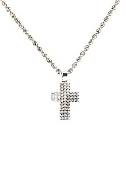 "Mari" hanger kruis witgoud