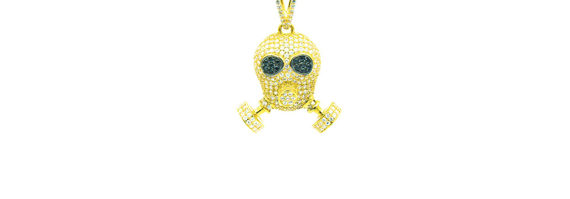 Hanger gasmasker bezet met zirkonia's