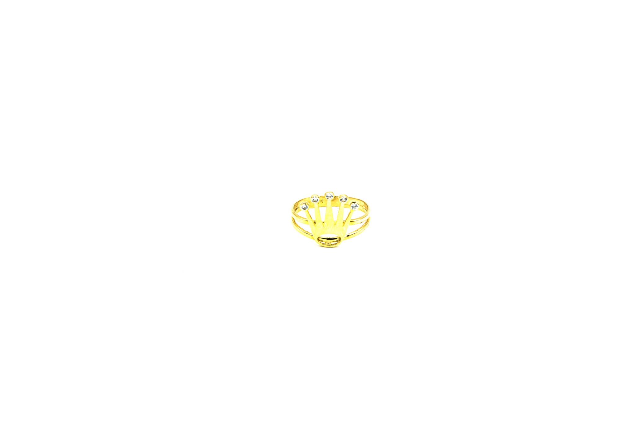 Ring kroon met zirkonia's-1