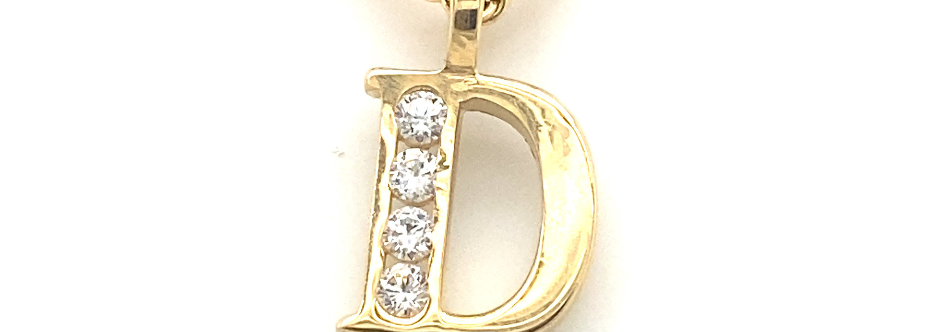 Hanger letters half bezet met zirkonia's A t/m J