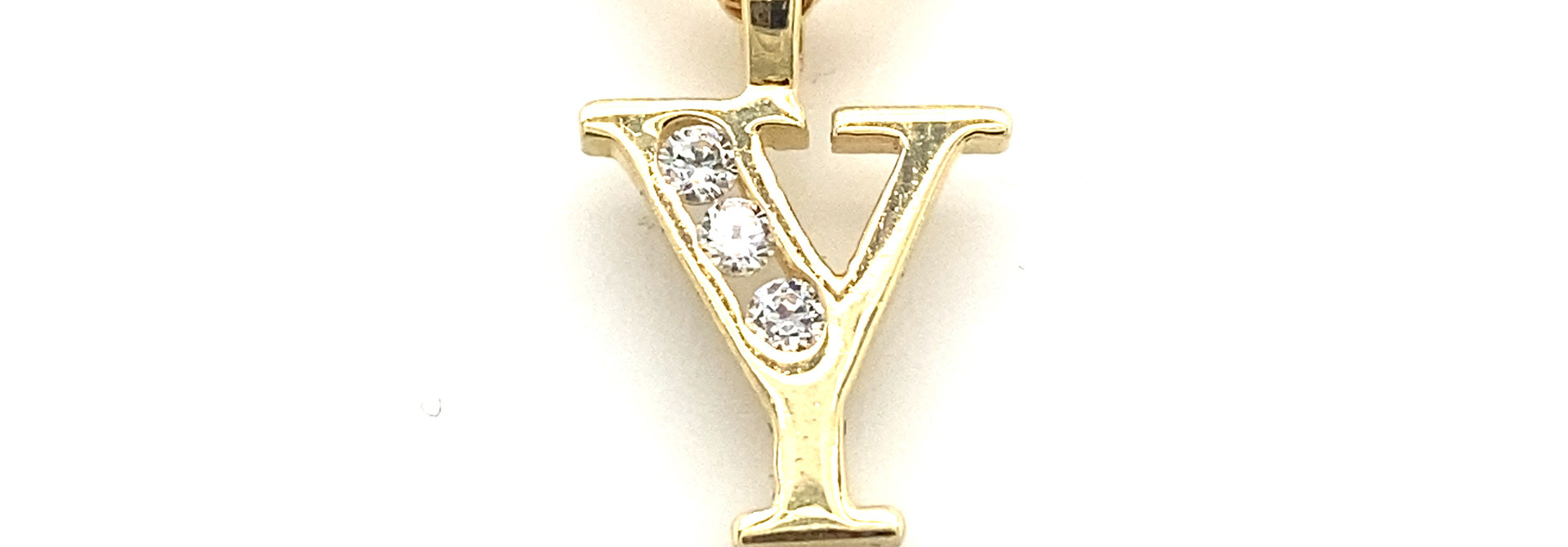 Hanger letters half bezet met zirkonia's V t/m Z