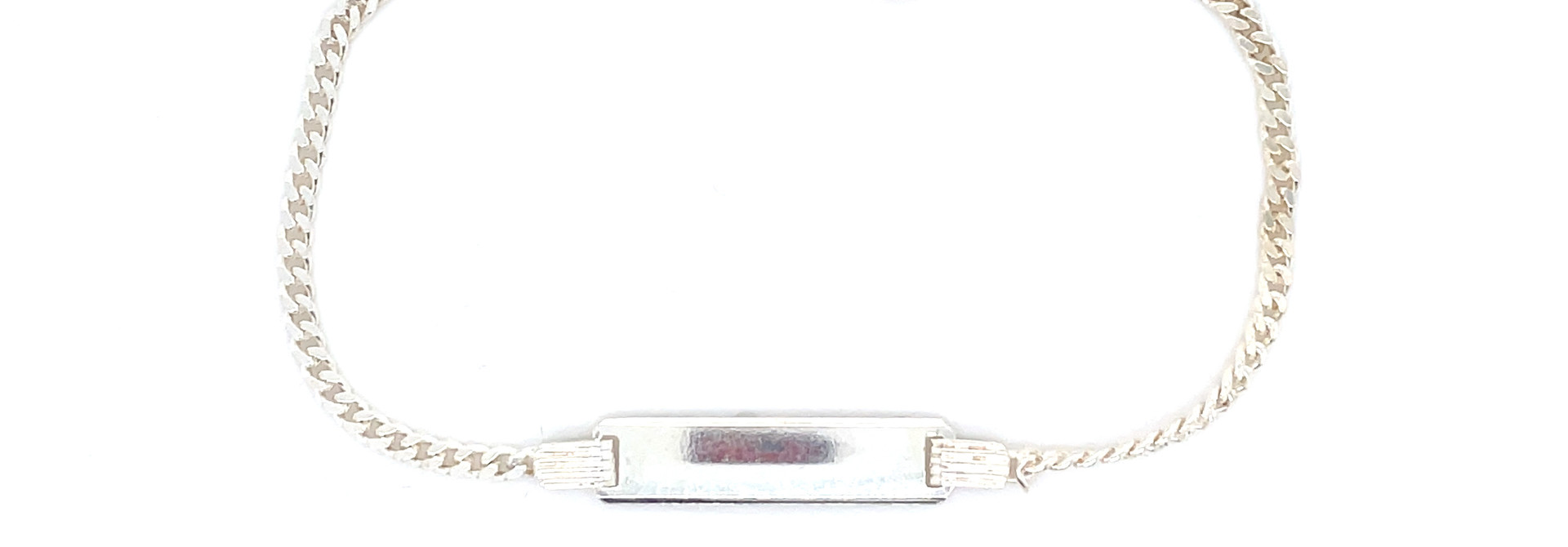 Armband met graveerbaar plaatje voor kind zilver - Copy