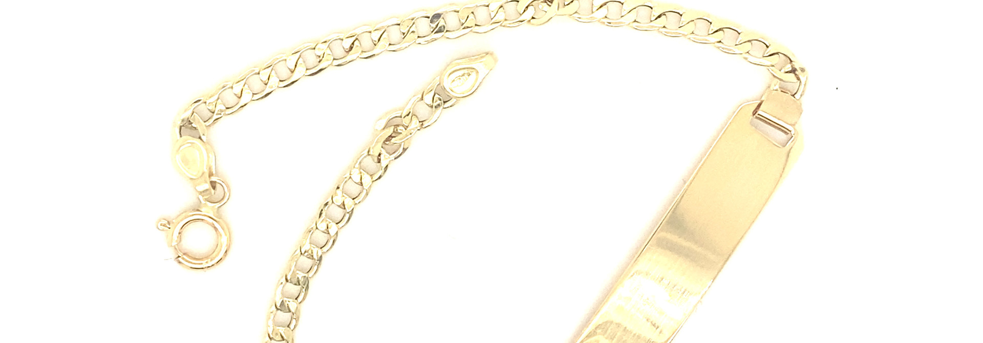 Armband Cuban schakel met gladde plaat