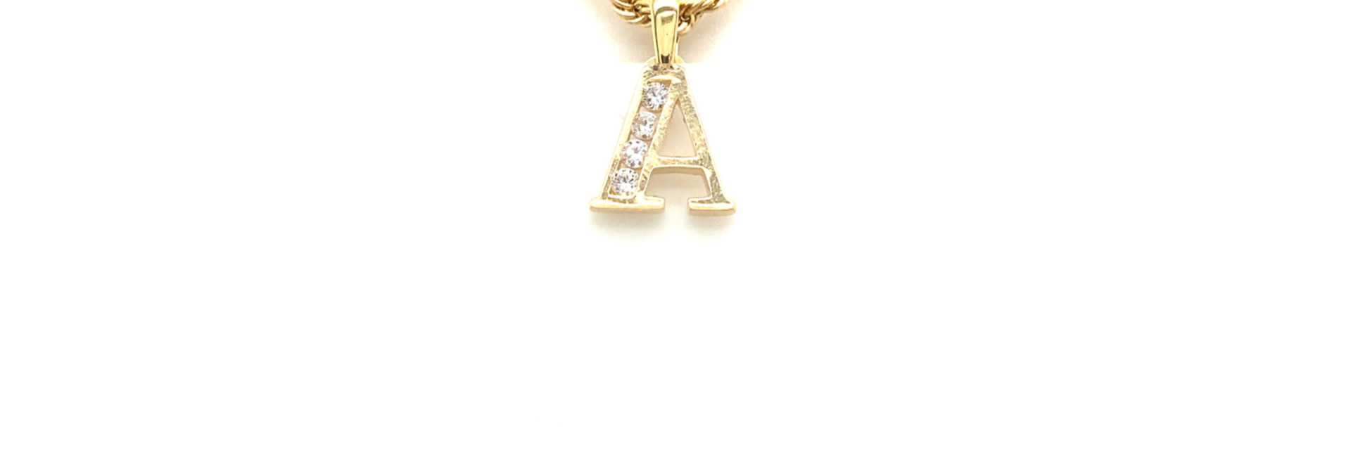 Hanger letters half bezet met zirkonia's A t/m J