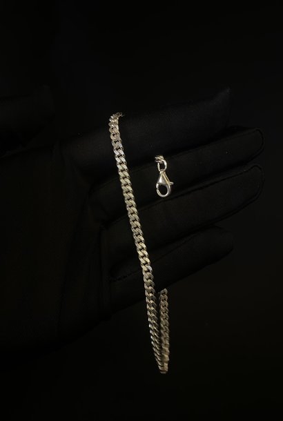 "Cuban" armband zilver 4 mm