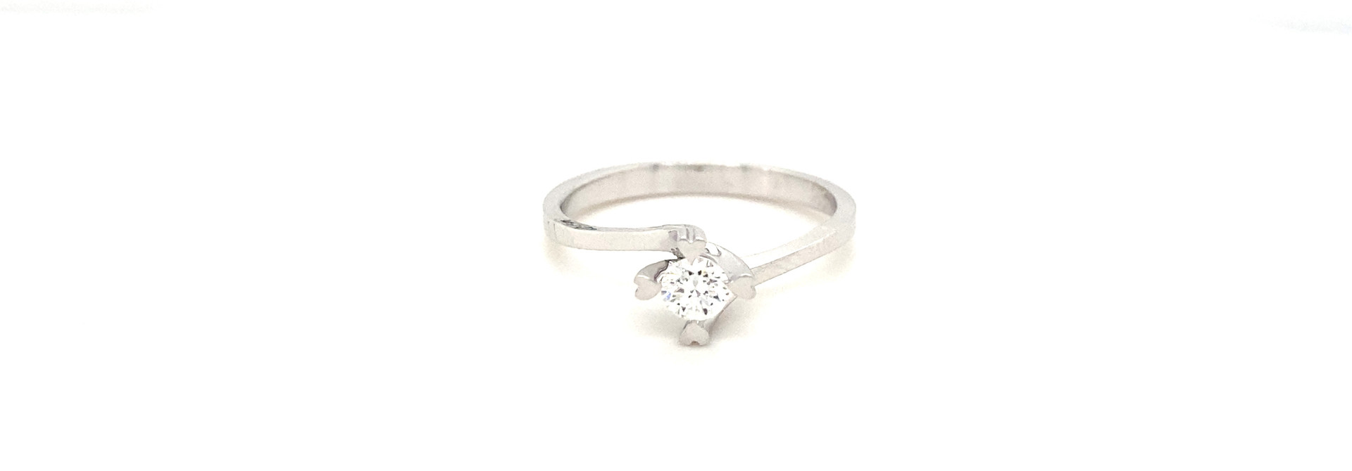 Ring diamant witgoud solitaire steen