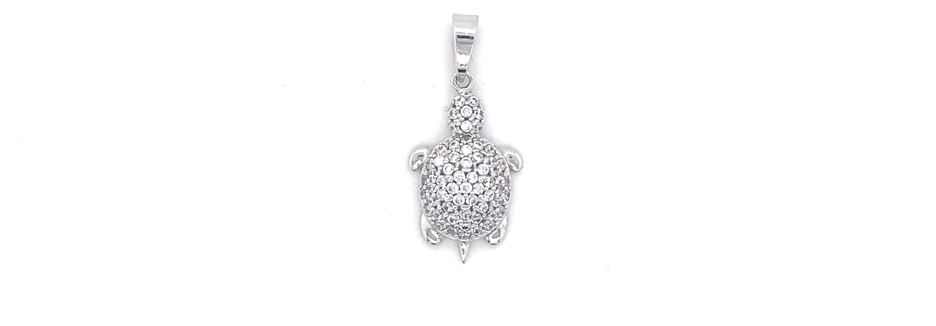 Hanger schildpad witgoud bezet met zirkonia's