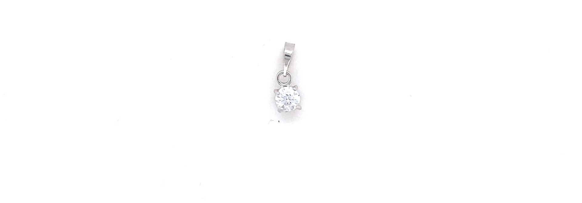 Hanger solitaire zirkonia wit en geelgoud