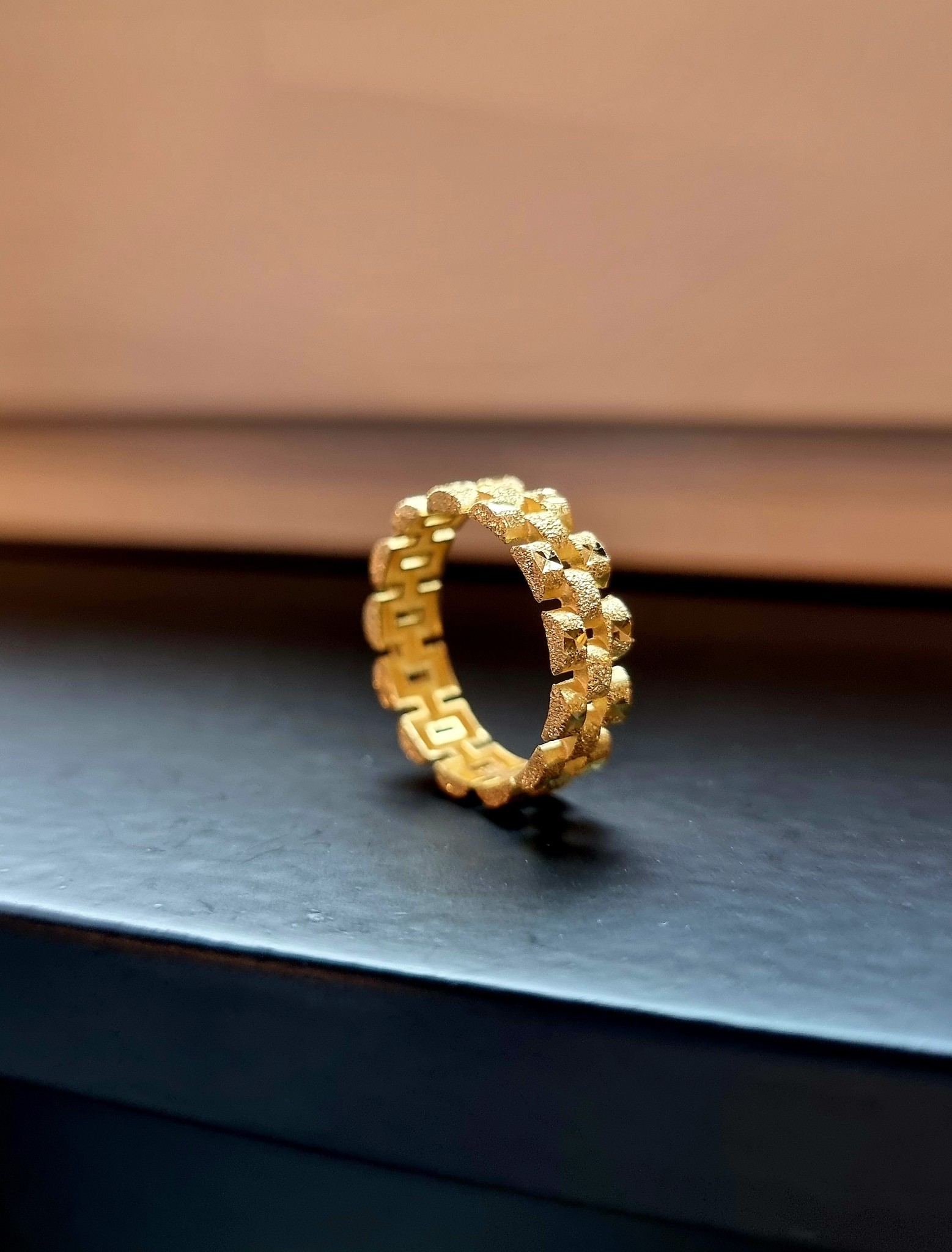 Ring roleksschakel met diamond dust-2