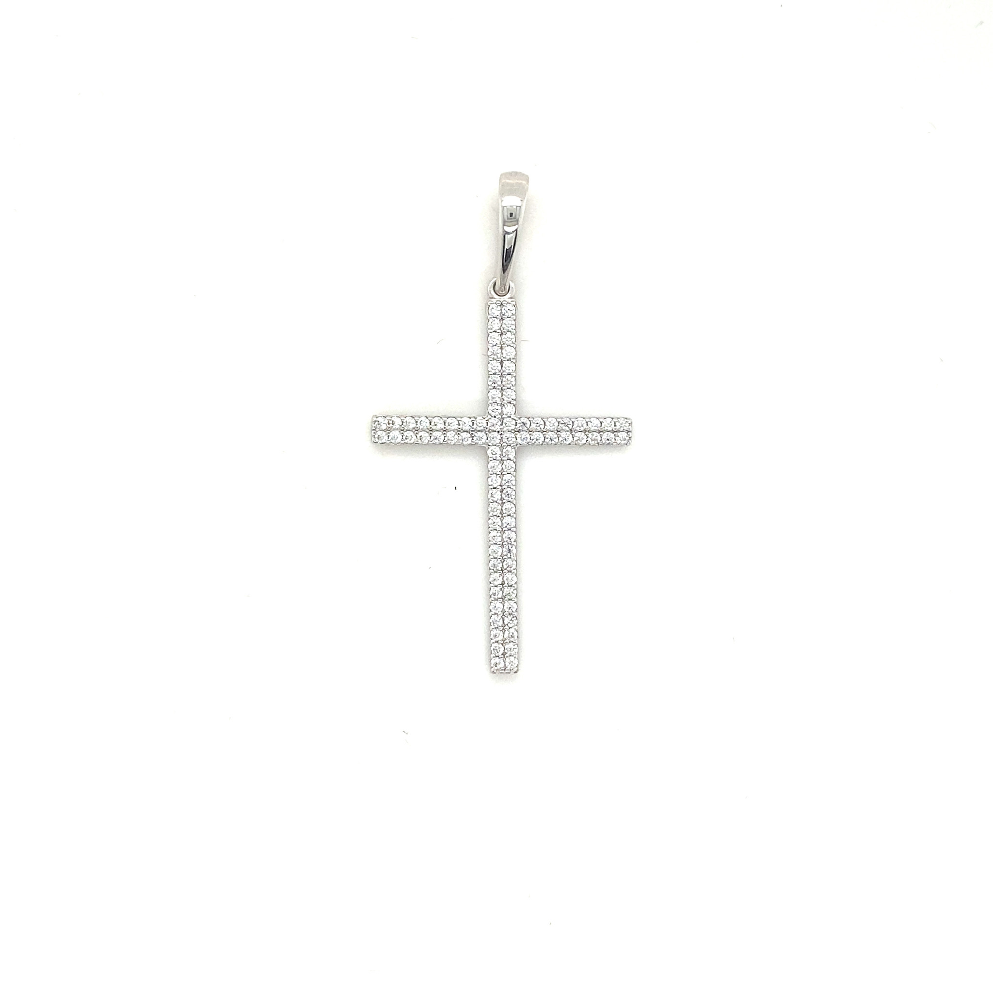 Kleine hanger kruis 14 karaat 585 geelgoud met zirkonia stenen Kleine hanger kruis 14 karaat 585 geelgoud met zirkonia stenen