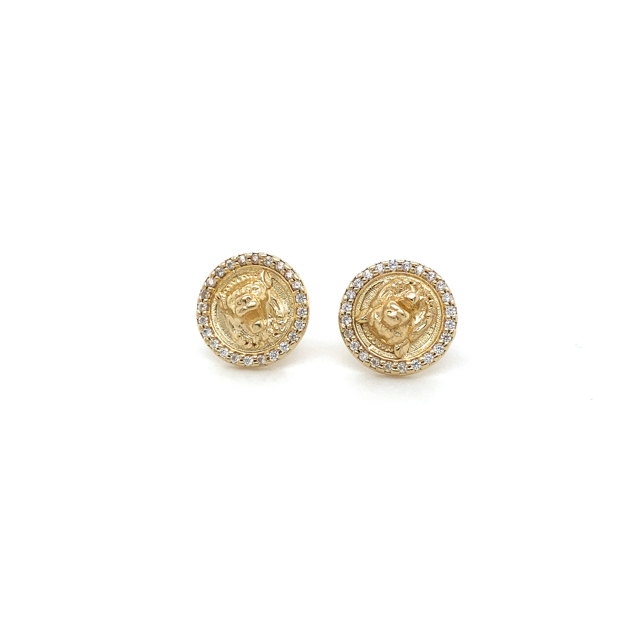 14k Gouden Oorknopjes Zirkonia | Pavé-zetting V-vorm | Blush Jewels