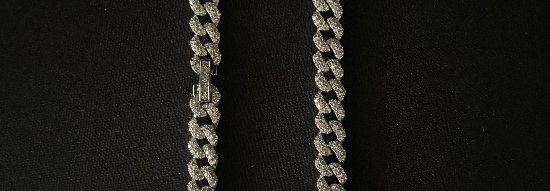 Ketting zilver cuban link met zirkonia's