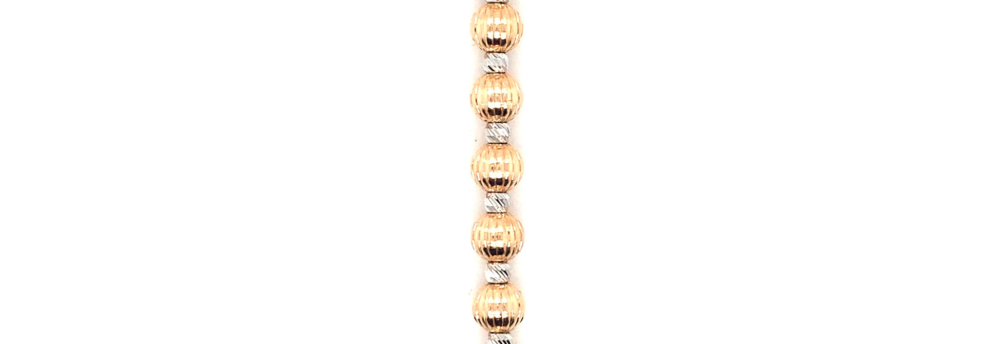 Armband diamond cut grote en kleine balletjes tricolor