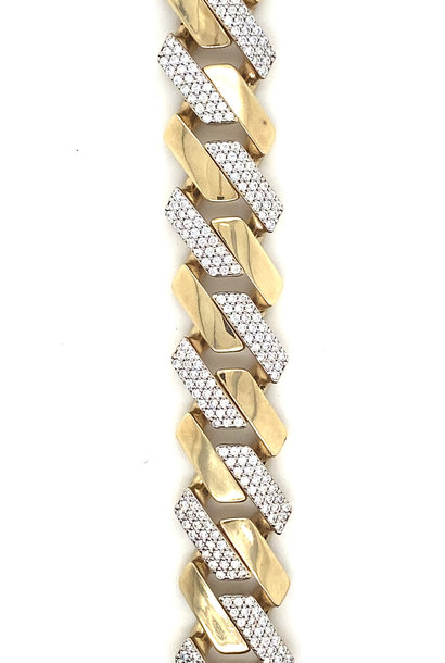 "Cuban" armband half stenen 1.4 mm