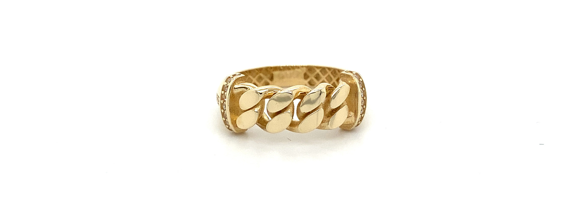 Ring cuban link half met zirkonia bewerking