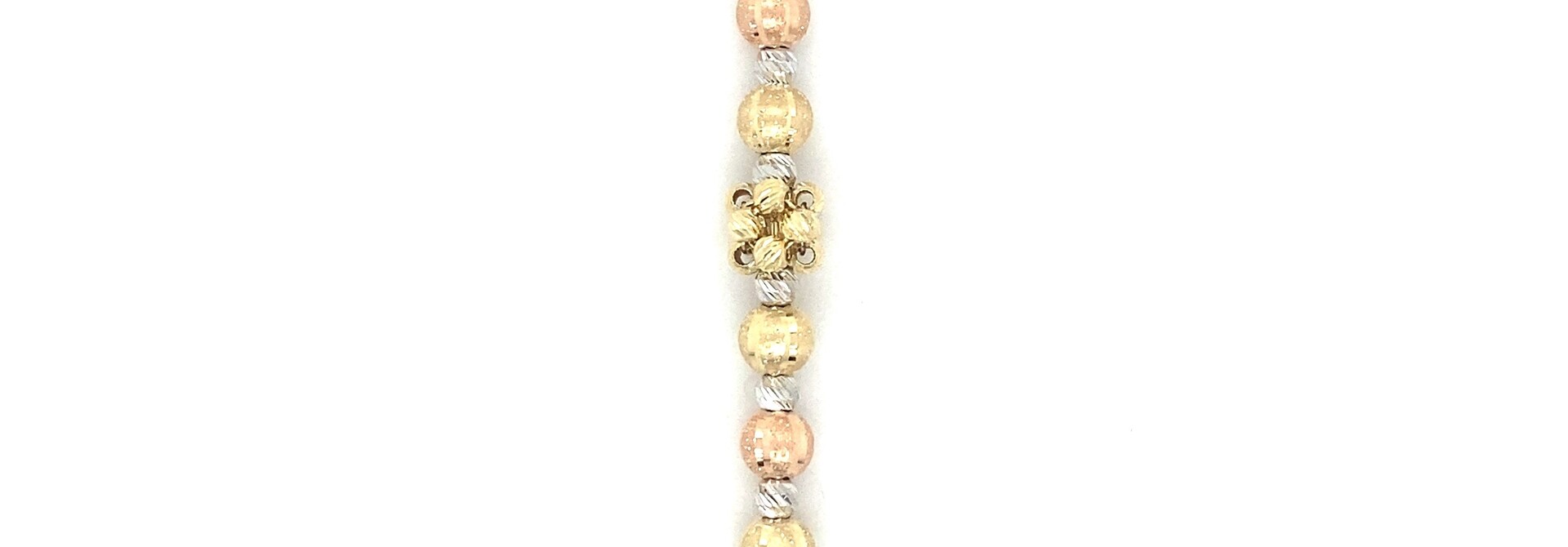 Armband diamond cut balletjes tricolor