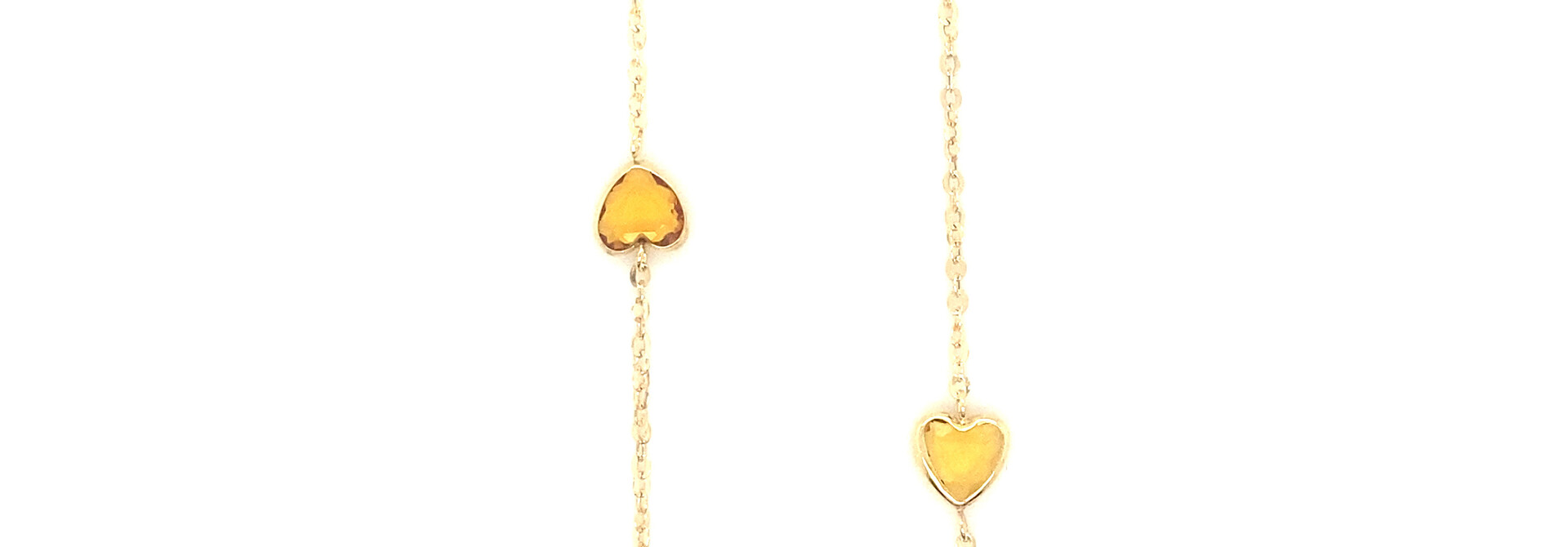 Ketting met gekleurde hartjes van zirkonia