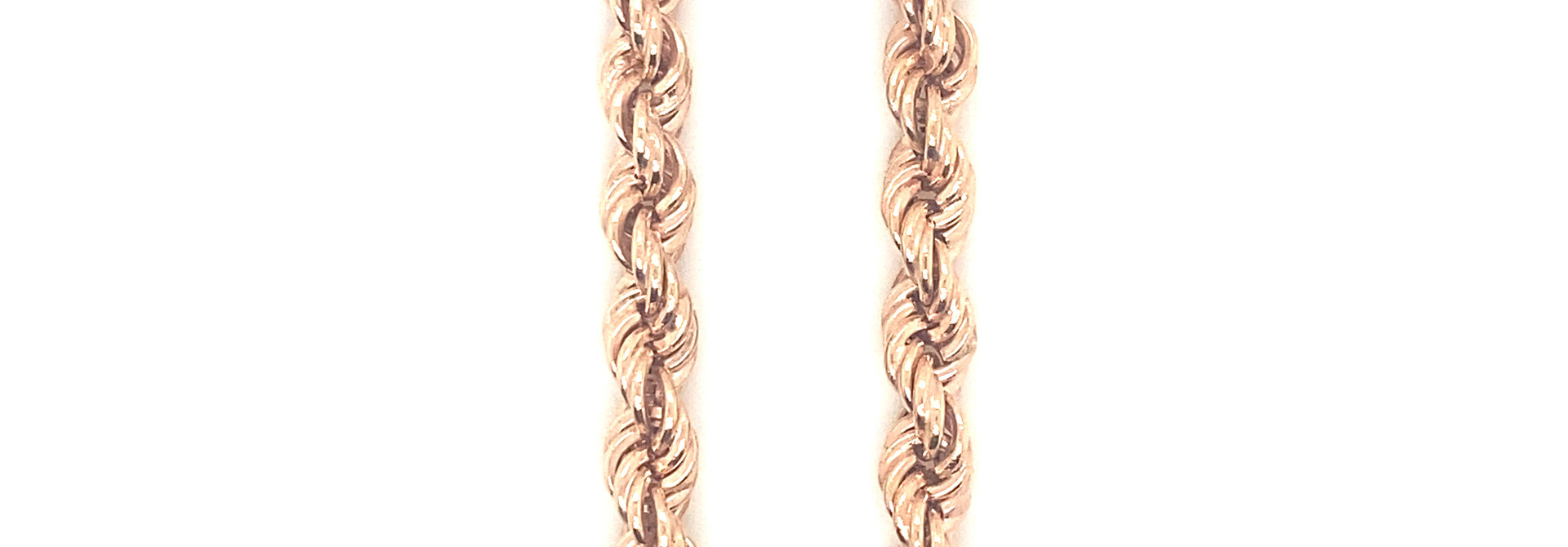 Rope chain roségoud 4.5 mm