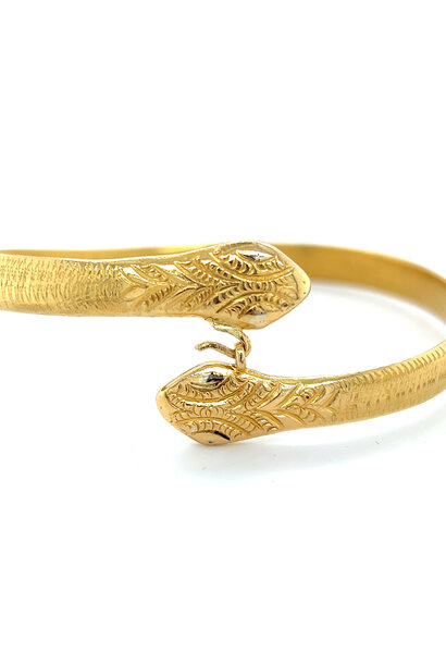 "Snakie" armband met slangenkoppen