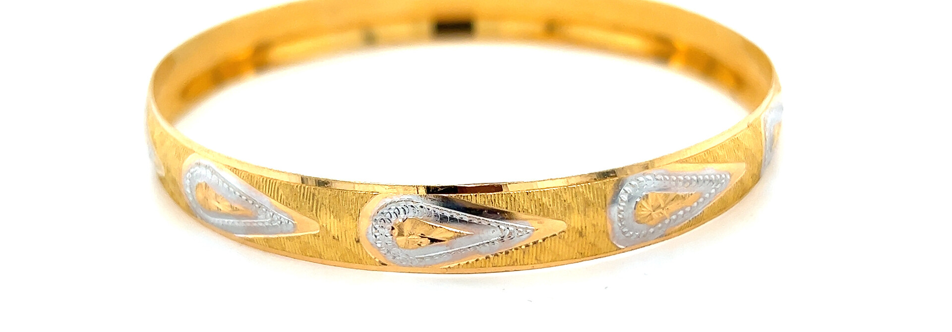 Vaste armband bicolor met bewerking