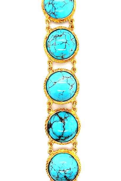 "Tiara" armband met blauwe stenen