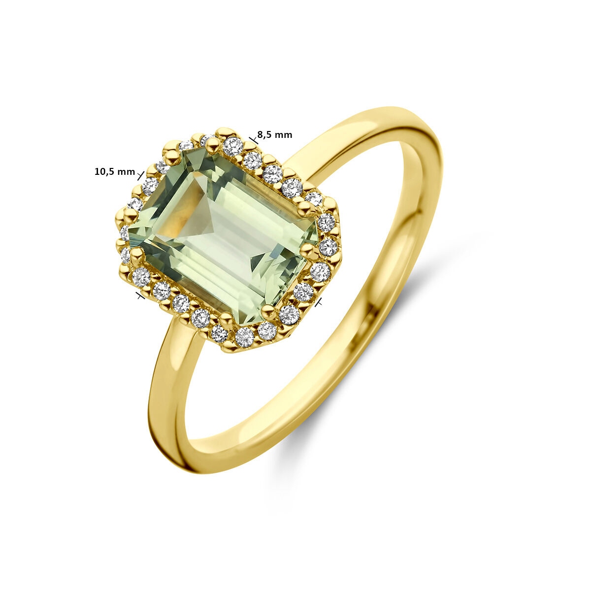 Ring groene amethist en diamant-4