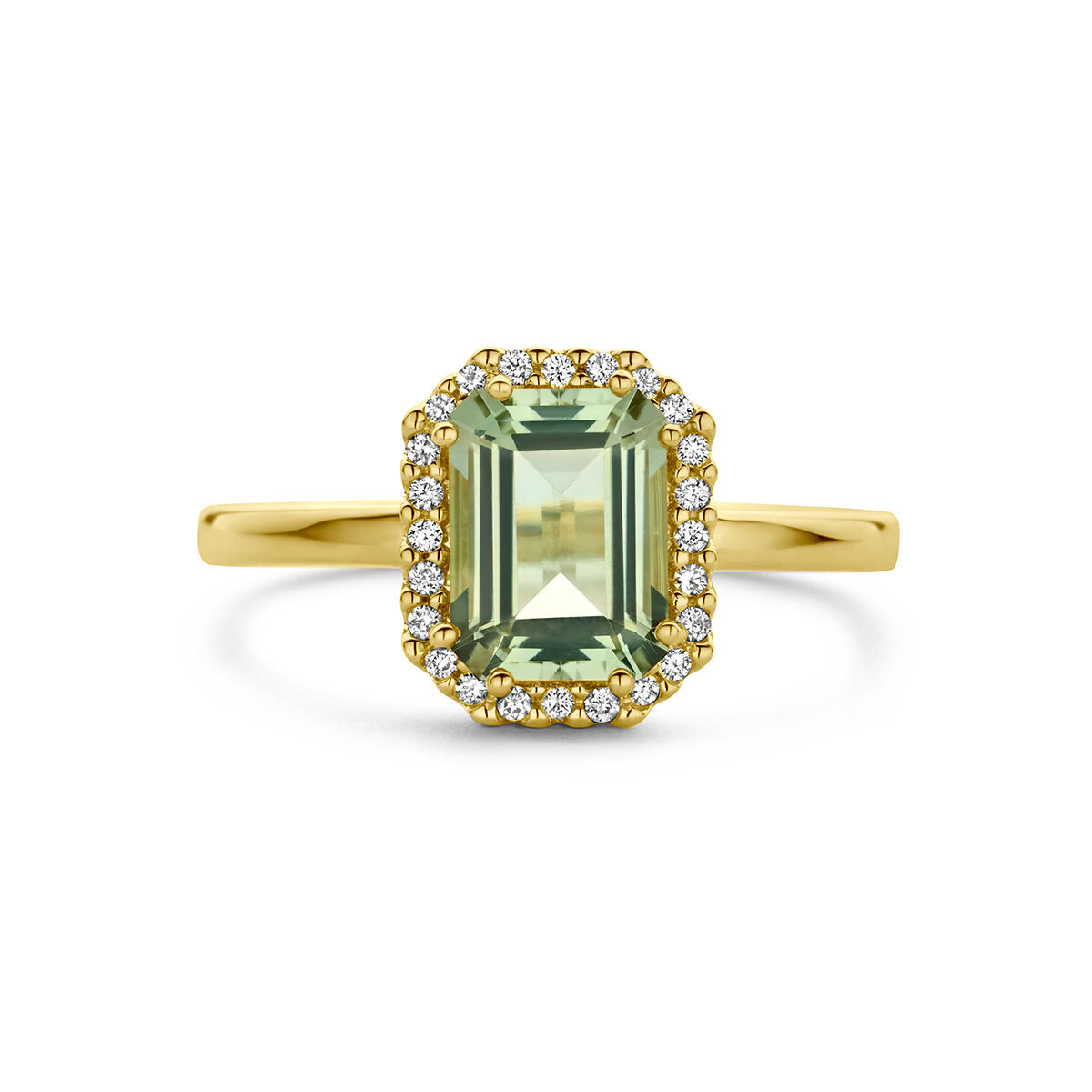 Ring groene amethist en diamant-6