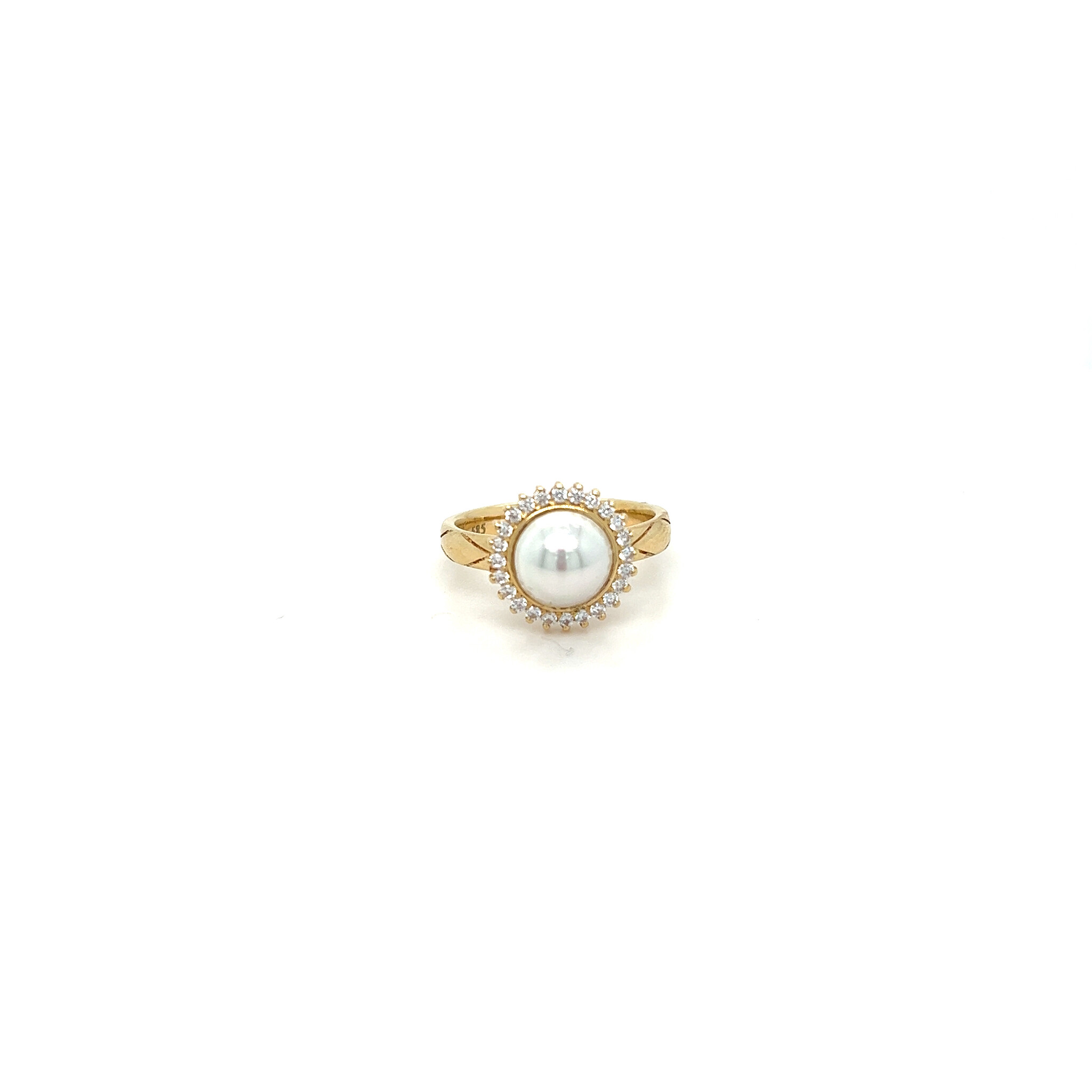 Oude gouden ring met parel Goedkope Feestwinkel