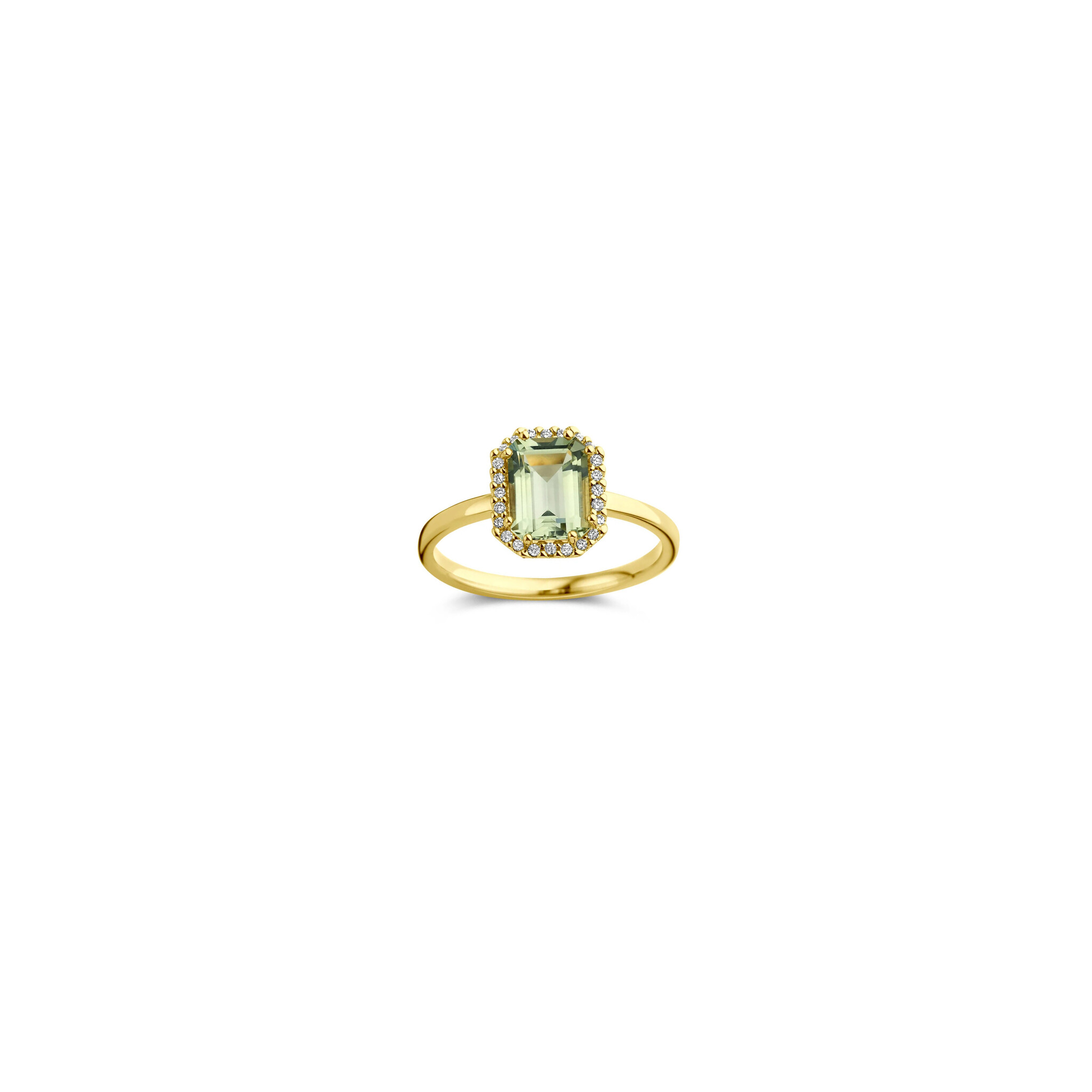 Ring groene amethist en diamant-1