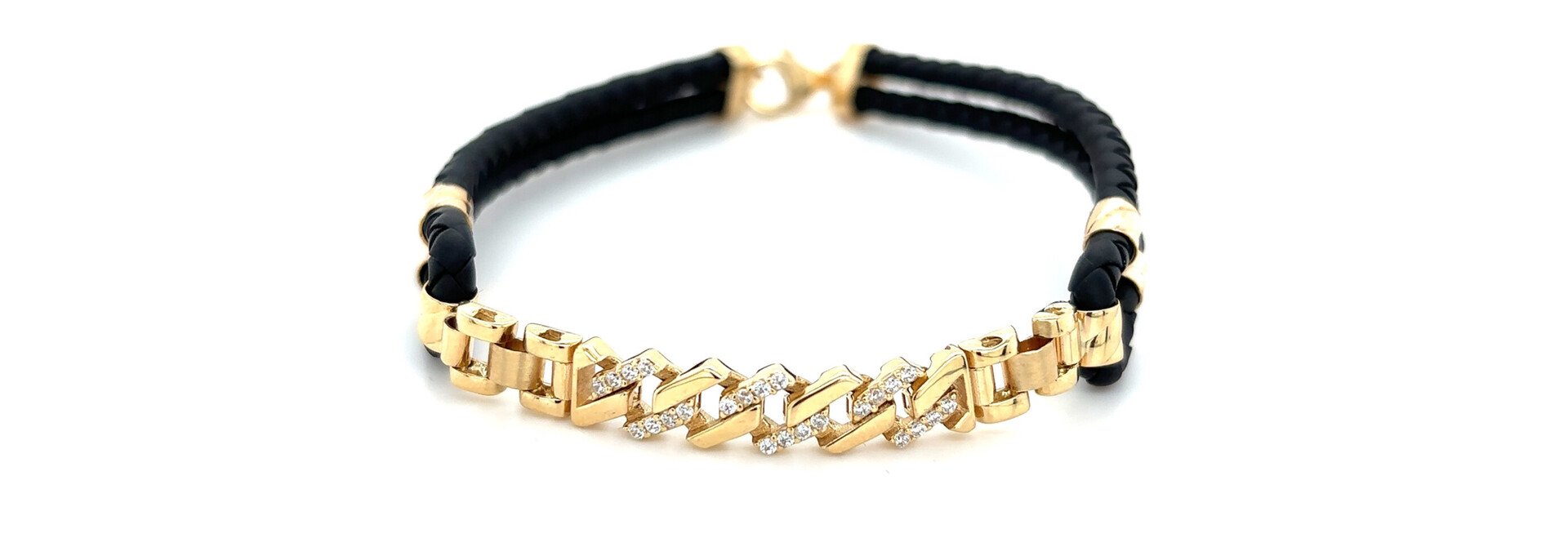 Armband blackline Cuban link bezet met zirkonia's