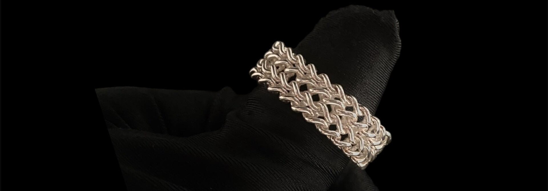 Ring zilver dubbele Franco chain flexibel