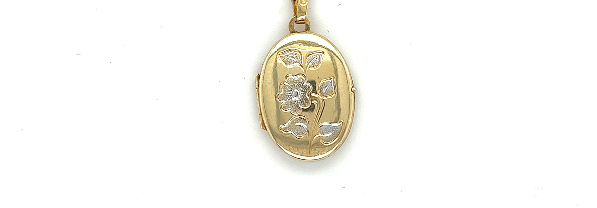 Hanger medaillon met witgouden bloem