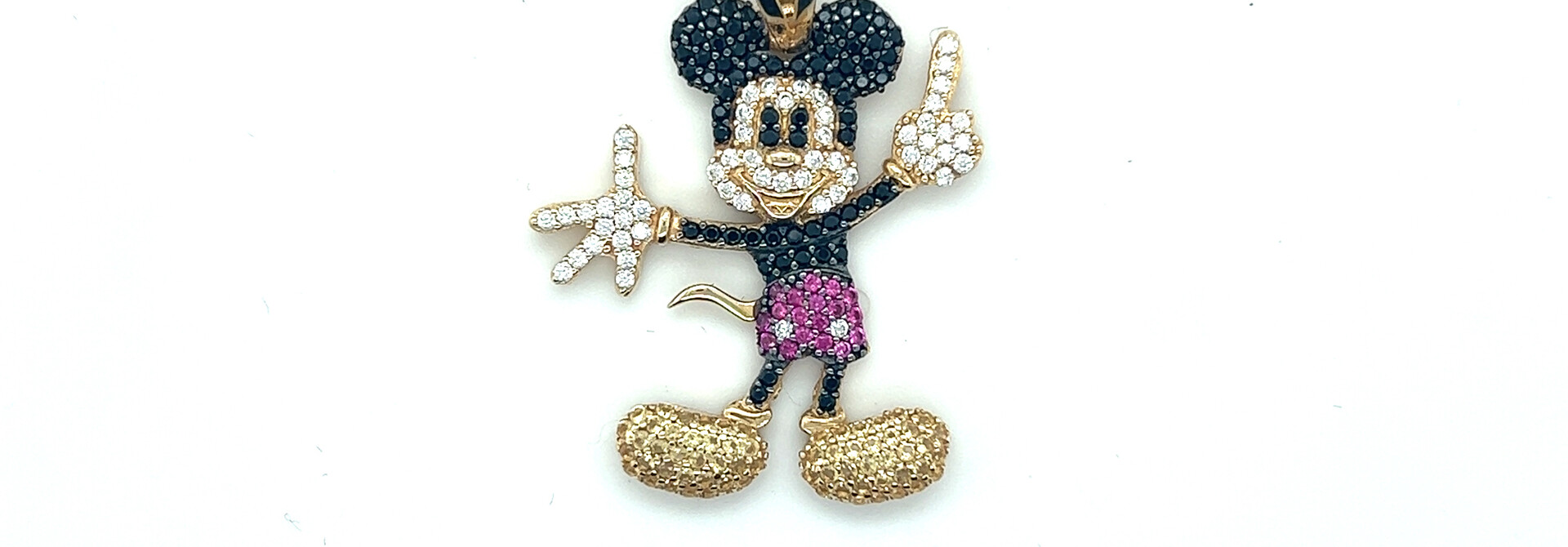 Hanger Mickey Mouse bezet met gekleurde zirkonia's