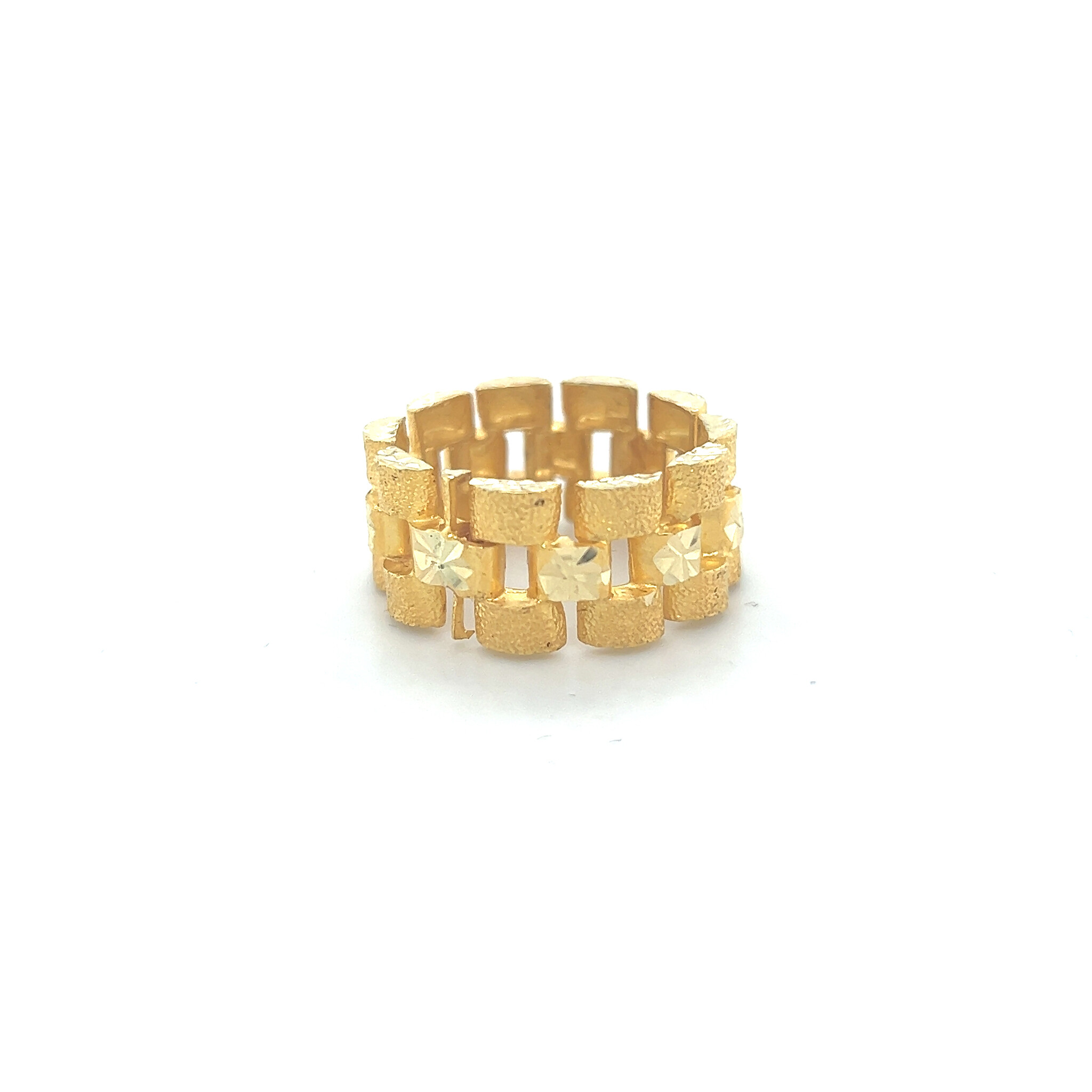 Ring brede rolexschakel diamond cut-1