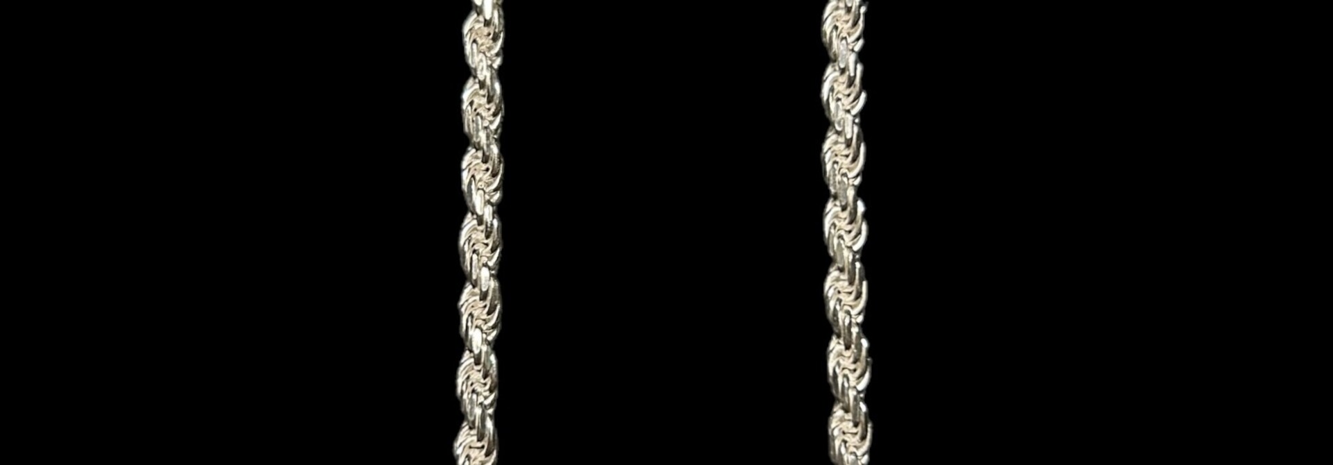 Rope chain massief zilver diamond cut