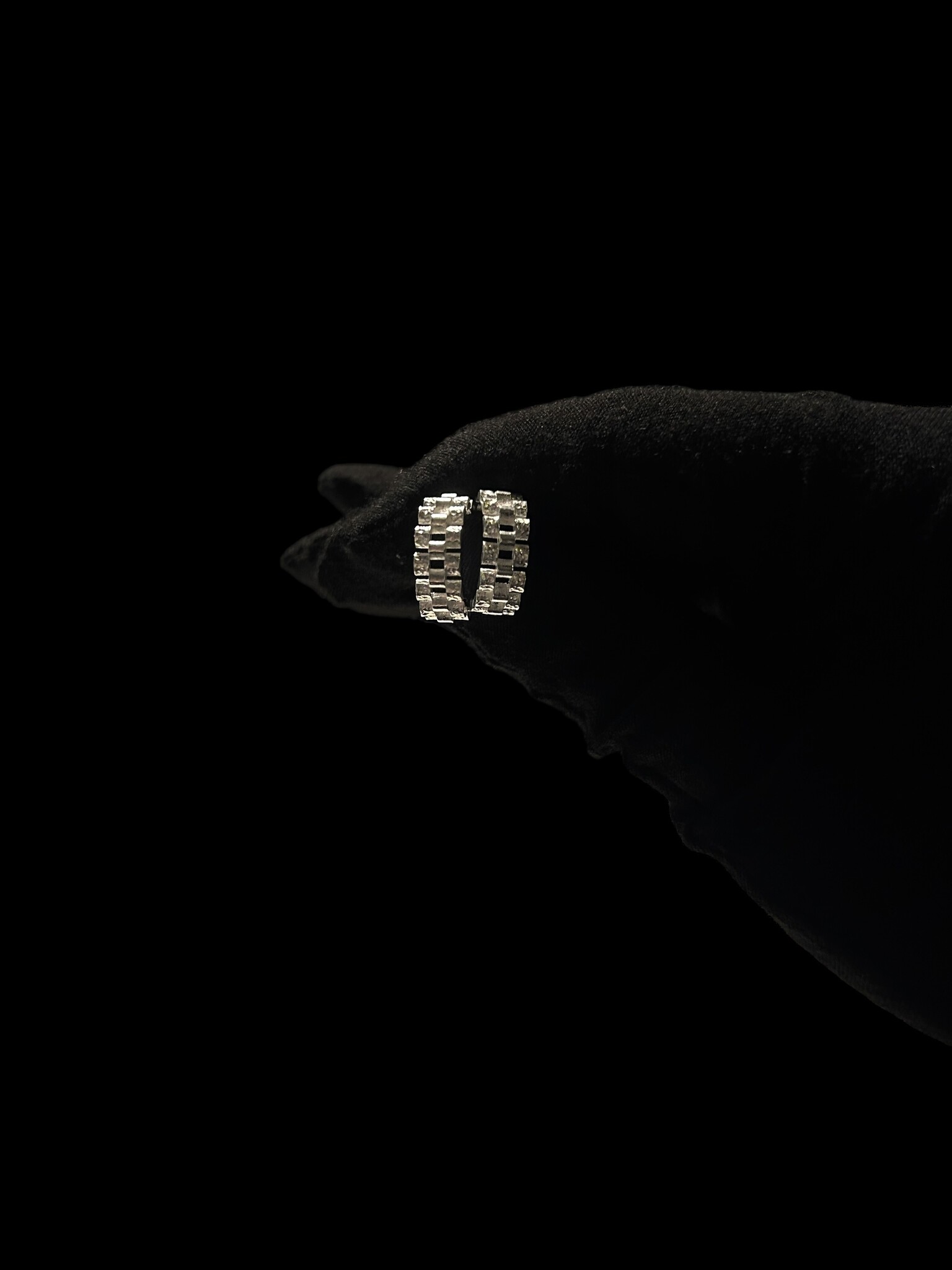 Oorbellen halve creool roleksschakel zilver-2