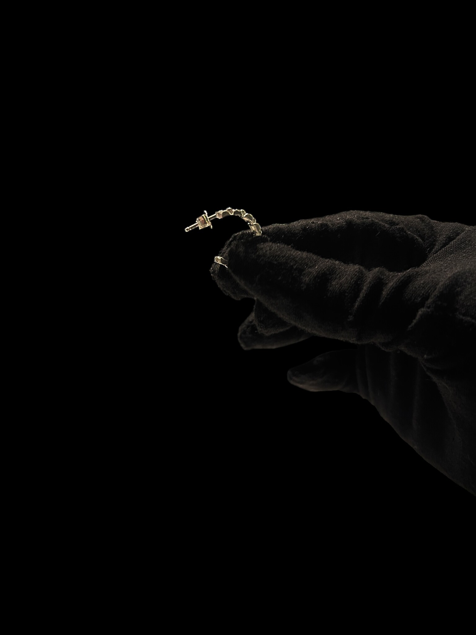 Oorbellen halve creool roleksschakel zilver-4